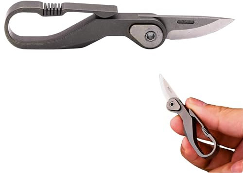 Heimatkraft EDC Titanmesser – Mini Klappmesser mit Schlüsselanhänger | Titan-Griff & Edelstahlklinge | Alltagsbegleiter für Büro, Auto & Outdoor