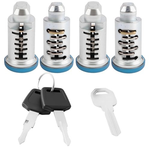 YEWCEP 4 Stück Schlosskerne für Thule Dachbox, Ersatzschlüssel-Set mit 2 Schlüsseln und 1 Montageschlüssel, Schlüssel Nachbestellen für Thule, Sicherheitslösung für Fahrräder und Sportgeräte