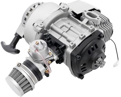 HUOMMGS 49ccm Motor 3 PS Pocket Dirt Bike Motor 2-Takt Upgrade Mini Dirtbikes Motor 1,9KW Einzylinder Pocketbike Motoren Professionell 50ccm ATV Engine mit Seilzugstart für Benzin Pocketbike