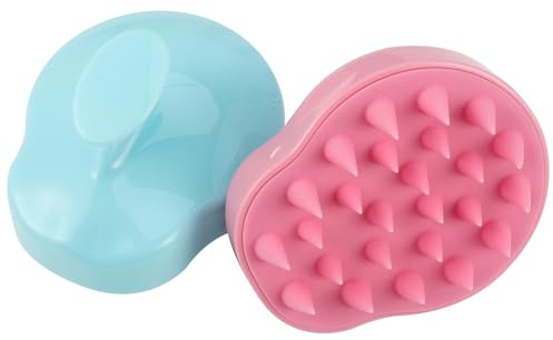 TOYANDONA 2 Stück Shampoo Bürste Kopfhaut Massagebürste mit Weichen Silikonborsten Flexibles Kopfhautmassagegerät für Haartypen Sanfte Reinigung und Entspannende Kopfhautpflege Geeignet für
