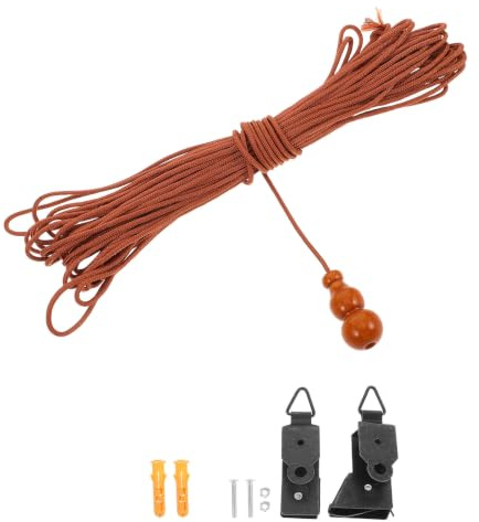 TOPPERFUN Dispositivo di Sollevamento Vintage Legno Poliestere Ferro | Ganci Fermatende, Blind Repair Kit e Blind String Replacement, Accessori per Casa per Tapparelle Colore Casuale