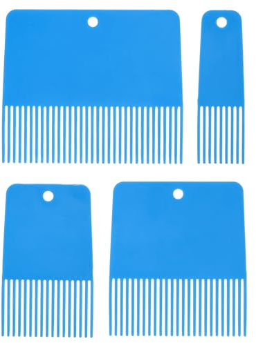 NIYANGLE Lot de 4 Peignes à Peindre Multifonction en Plastique Solide, Effet Toile de Jute, Texture Diatomée, Outils de Peinture Texturée pour Murs, Décoration DIY et Rénovation Intérieure