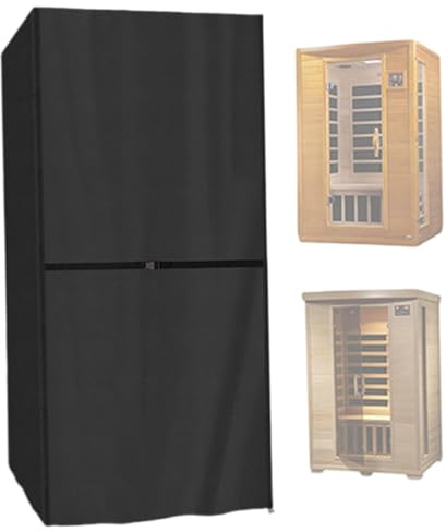 Sauna Cover, All-Weather Protection Sauna Insulation Cover with Drawstring & Zipper for Indoor & Outdoor Rooms, (Black, 39.8x37.4x72.8)|
