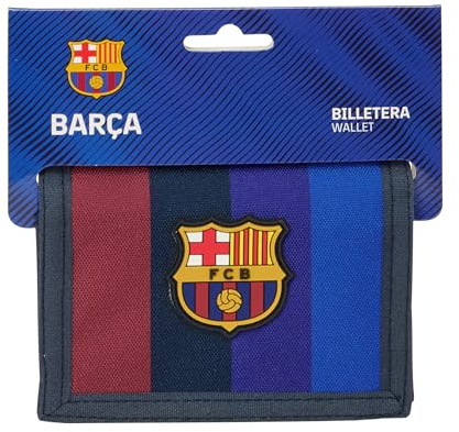 FC Barcelona 1. Mannschaft 26/27 - Brieftasche mit Kopfteil, Brieftasche, Geldbörse, bequem und vielseitig, Qualität und Widerstandsfähigkeit, 12,5 x 9,5 cm