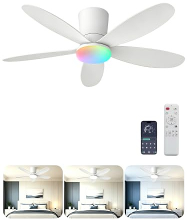 UCMDA 42 Ceiling Fan with Light, App & Remote, RGB+3-Colour Dimmable