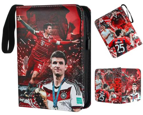 Sammelalbum Fußball Karten 400 mit Reißverschluss & verstärkten Metallringen – Sammelkarten Album für Fußballkarten, Match Attax, – Geschenk fur Kartensammler