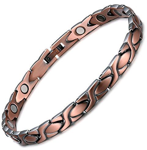 RainSo 99.99% Kupfer Magnetarmband für Frauen,Kupferarmband einstellbare Größe mit Schmuck-Geschenkbox, Frau Magnetarmband Gesundheit, Geschenke für Damen