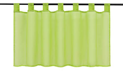 Joyswahl Scheibengardine Voile Bistrogardine »Eva« Unifarbige Kurzstore Transparente Gardine Stores HxB 45x90cm Gelbgrün 1er Pack