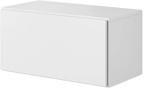 Mirjan24 TV Lowboard Robin R03, TV Schrank, ohne Griff, Fernsehschrank, TV Lowboard, Hängeschrank Wohnwand (Weiß)