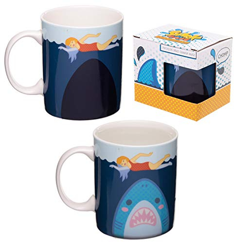 Shark Cafe Heat Colour Changing New Bone China Mug