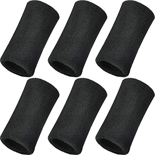 15,2 cm Armbänder Sport Lange Handgelenkbänder Schweißband Elastische Athletic Handgelenkbänder Armbänder für Gymnastik Tennis Outdoor Aktivität (Schwarz)