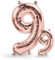 FUNXGO® folienballon 9 rosegold - 2 Stück - 42 & 17- luftballon Zahl 9 - Zahlen Ballon 9 Deko - zum 9. Geburtstag, Hochzeit, Jubiläum, Fest, Party Dekoration -100cm & 38cm- Ballon 9 rosegold