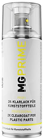 MG PRIME 2K Klarlack für Kunststoffteile Autolack Spraydose Sprühdose glänzend HS 400 ml