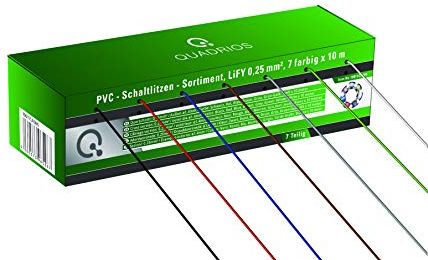 QUADRIOS GmbH PVC-Schaltlitzen Sortiment LiFY – 0,25 mm², 7-teilig (Länge jeder Farbe: 10 Meter), 19011CA085