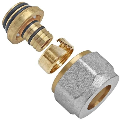 MegaHaustechnik 20 Stück Klemmverschraubungen mit 4x O-Ring, für Heizrohr Aussendurchmesser 12x2 mm mit 3/4 Zoll Eurokonus, Fußbodenheizung Heizkreisverteiler Klemmringverschraubung Fitting
