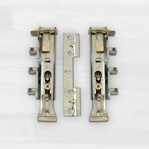 Pack de 2 Colgadores Ocultos - Anlcaje ideal para Muebles de Cocina y de Baño - Altura y Profundidad Ajustable - Metal - Medidas 15.9 x 7.6 x 3 cm - Harte