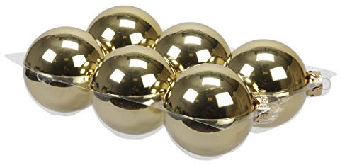 Weihnachtskugeln 8cm 6 Stück (Gold glänzend)