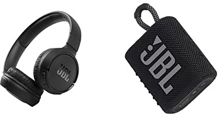 JBL Tune 510BT Cuffie On-Ear Wireless, Bluetooth 5.0, Pieghevole, Microfono Integrato, Connessione Multipoint e ad Assistente Vocale & GO 3 Speaker Bluetooth Portatile, Cassa Altoparlante Wireless