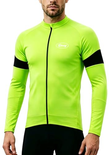 CGLRybO Herren-Fahrradtrikot, langärmelig, 3 + 1 Taschen, atmungsaktiv, schnell trocknendes MTB-Shirt