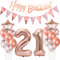 deko 21. geburtstag frauen deko rosegold ballon 21. geburtstag frauen deko luftballon 21. geburtstag deko rosegold 21 Geburtstag girlande banner geburtstagsdeko 21 jahre frauen dekoration