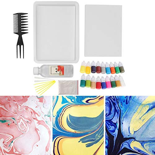 Cuque Wassermarmorierung, nützliche Ebru-Kunst mit starker Fließfähigkeit für Papiermarmorierung für mehrere Materialien(A4-18 Farbe 6ml Geschenkbox)