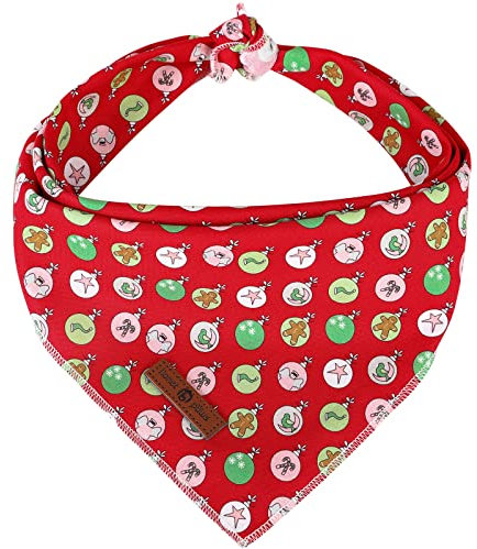 Lionet Paws Christmas Hunde Bandana Kopftücher Hundehalstuch Dreieckstuch für Kleine, Mittelgroße und Große Hunde Weihnachten