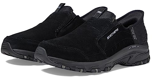 Skechers Women's Hillcrest Sunapee Slip-in Trainers, Black Suede/Lycra/Trim, 4.5 UK