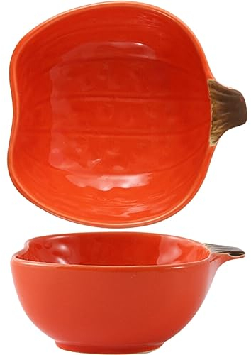 PACKOVE 2pièces Assiette à Sauce Petits Bols De Condiments Forme De Citrouille Plats De Dippin Pour Halloween Pour Sauces Fruits Et Snacks