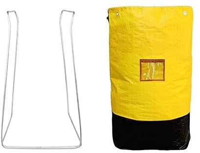 Support En Métal D'acier Inoxydable, Cadre De Support De Sac Poubelle De Jardin En Métal Robuste Supports Pour Cadre De Support De Sac Poubelle Pour Feuilles Camping Désherbage ( Couleur : Jaune , Tai