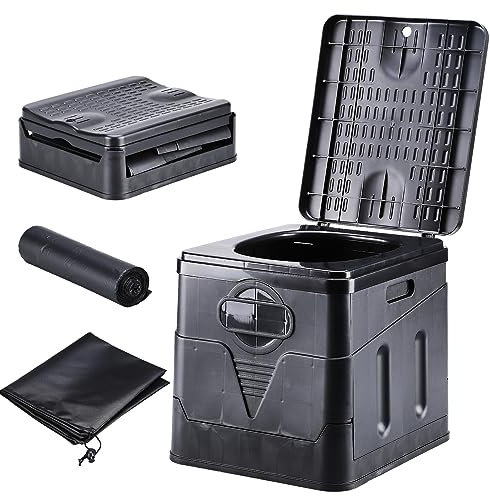 POTRUWE Portable Toilet for Camping,Camping Toilet, Portable Potty for Adults with Carry Bag,Foldable Camping Toilet for Camping