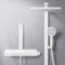 EMKE Colonna doccia termostatica Set colonna doccia con pannello termostatico da 40 cm, asta doccia, doccetta a 4 modalità, soffione a pioggia, bocca di erogazione, bianco opaco