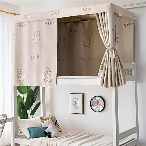 Treer Bettvorhang Hochbett Etagenbett, Blackout Vorhänge Staubdicht Betthimmel Hochbett Etagenbett Kinder Bettzelt Schlafsaal Bettvorhänge für Kinderzimmer (Koreanischer Stil,1.2x2M)