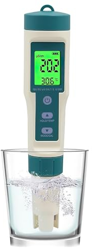 OBEST pH Mètre Electronique 8 en 1,Testeur ph TDS Sel SG ORP EC TEMP H2, Salinomètre, Testeur sel piscine avce LCD Écran, Analyseur d'eau pour Piscine, Spa, Aquarium, Eau Potable, Hydroponie