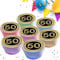 24 x 50TH BIRTHDAY AGE 50 50TH ANNIVERSARY BLACK & GOLD EDIBLE ICING 4.5 cms CUPCAKE TOPPERS DECORATIONS
