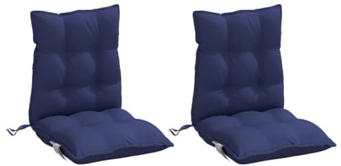 vidaXL Niedriglehner Auflagen 2 STK., Niedriglehner Auflage mit PP-Hohlfasern, Stuhlauflage mit Gummibänder Bindebänder, Sitzkissen, Marineblau Oxford-Gewebe