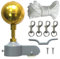 IGTOPS Fahnenmast Zubehör Set, Fahnenmast Reparaturset,Fahnenmast-Reparaturteile inkl.Kugel,Seil,Karabiner, Klampe,Topper aus Aluminium mit Seilrolle Flag Parts, Gold