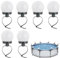 Wpsagek Paquet de 6 lampes solaires de piscine, lampes solaires de piscine à LED étanches pour piscines hors sol encadrées, accessoires de décoration d'éclairage d'enceinte de piscine extérieure