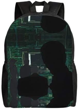 KDUBNJDS Reiserucksack, Schulrucksack, Schulrucksack, Schultasche, Sekundarschule, leicht, Büchertasche, lässiger Tagesrucksack, Laptop-Rucksack, Hacker Attack, One size