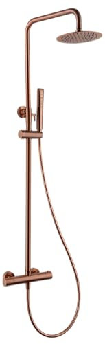 GALYON - Ensemble colonne de douche - Barre de douche robinetterie thermostatique - Série Naples Or rose brossé - Thermostatique