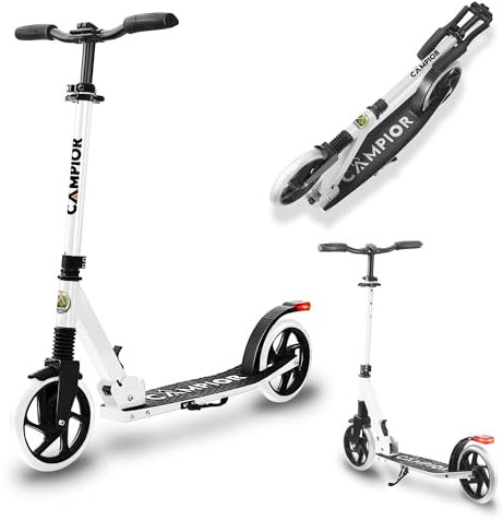Campior Roller für Alter 6+, für Kinder, Jugendliche und Erwachsene, maximale Belastung 108 kg, faltbar, 20 cm große Räder für Kinder und Erwachsene, mit Ständer, 3 verstellbare Ebenen,