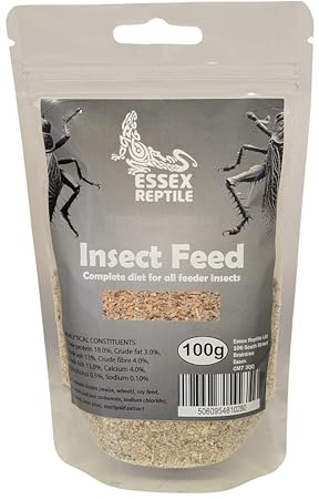 Essex Reptile Insect Feed - 100g Pouch - Complete Diet for Live Food Feeder Insects