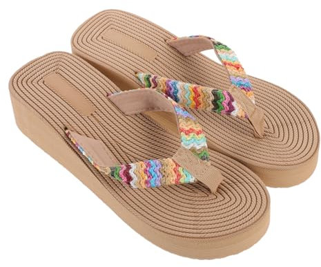 SOIMISS Sandales Plates Été Imitation Paille Pour Femme Tongs Légères Confortables Plage Et Tenue Décontractée Pour Marche Et Sortie Estivale