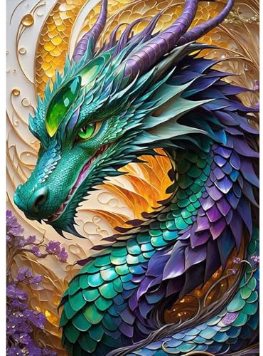 Jawecci 6 Stück Drache Diamond Painting Erwachsene 30x40cm