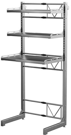 YiHYSj Mueble para Lavadora, Estantería sobre Lavadora/Inodoro con 3 Estantes Ahorra Espacio Fácil Montaje Ajustables Gris