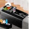 2-in-1 Wooden Sofa Tray Table with Detachable Tray Bamboo Armrest Table Non-Slip fCups, Remotes, Bottles, Food, Drinks and Phones Black (Black)