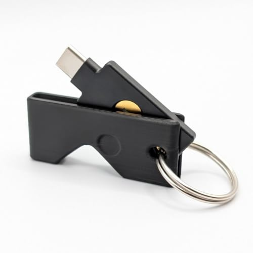 Schutzhülle passend für Yubikey 5C NFC USB-C Schwarz Case Security | Case Hülle Security Key Schlüsselanhänger Kratzschutz 2FA Authentifizierung Kunststoff