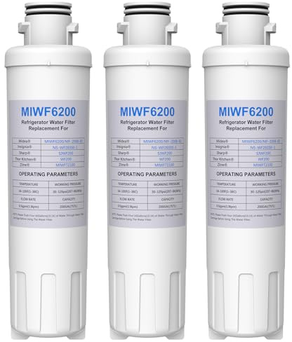 MIWF6200 Wasserfilter, kompatibel mit Midea MRS26D5AST MF-2008-R2, Insignia NS-WF26SS0-1, Zline MIWFT2100 RFM-W-36 Kühlschrank (3er-Pack)