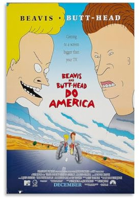 Ilcargoa Filmposter Beavis And Butthead Do America auf Leinwand, Kunst, Gemälde, Büro, Zuhause, Wanddekoration, Geschenke, 30 x 45 cm