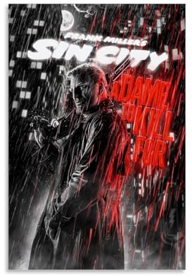 Sin City Poster auf Leinwand, Wandkunst, moderne Kunst, Gemälde für Wohnzimmer, Schlafzimmer, 30 x 45 cm, ungerahmter Stil