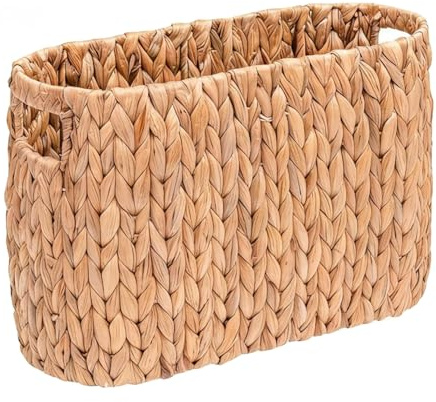 Cesta de Papel higiénico, Cesta de Almacenamiento de Paja Natural con asa, Capacidad para 6 Rollos para organización del baño
